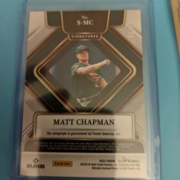 Two! Autographed Matt Chapman cards. 2021 Topps series one, 2022 Panini - Picture 4 of 5